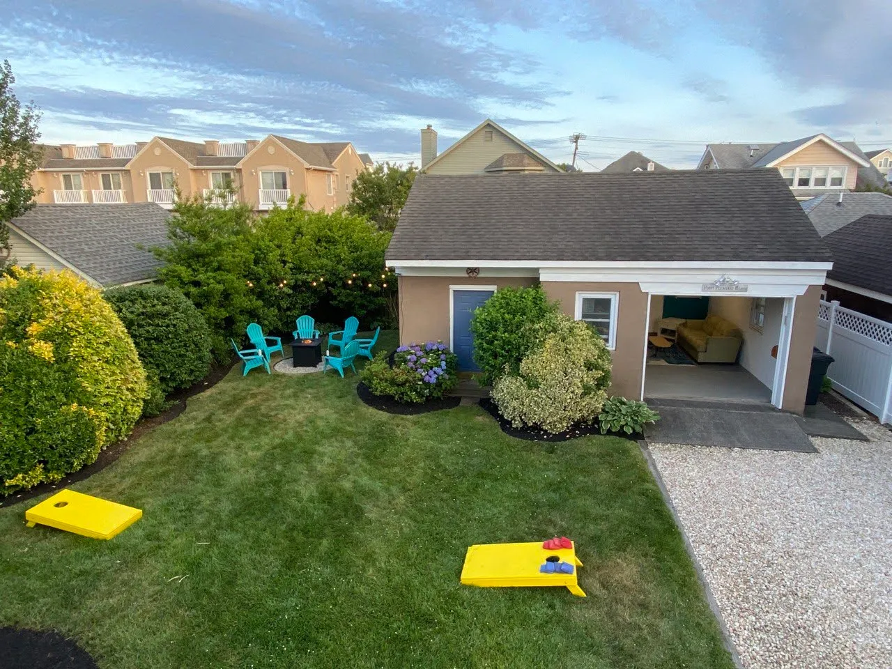 The backyard at Sea Reach